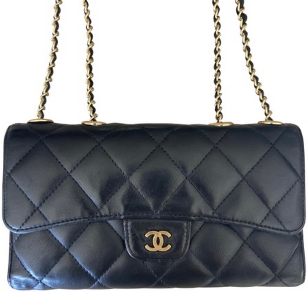 100% Authentic Chanel - Matelasse WOC Black Lambskin
